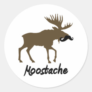 Moostache Runder Aufkleber
