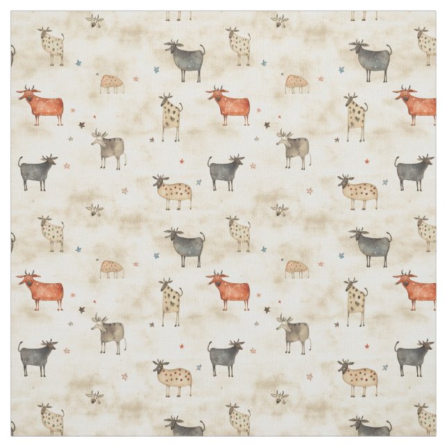 Mootiful Whimsy: Weiße Kuh Stoff (Muster)
