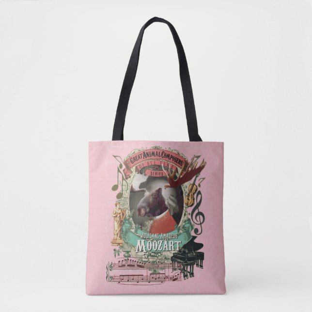 Moozart Elch-Tierkomponist-Mozart-Parodie Tasche (Vorderseite)