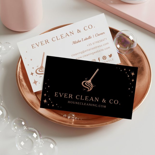 Mop Beruflich Maid & House Reinigung Visitenkarte (Mop Professional Maid & House Cleaning Business Card)