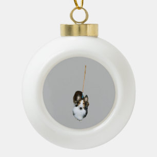 Mop Hund Keramik Kugel-Ornament
