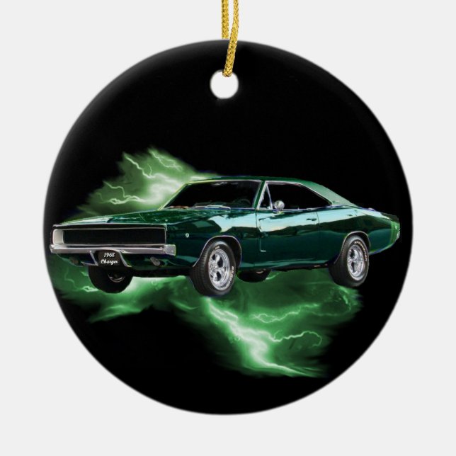 Mopar: '68 Dodge-Ladegerät mit grünem Blitz Keramikornament (Vorne)