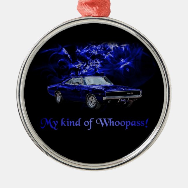 Mopar: 'Ladegerät 68 - bereiten Sie zu WhoopAss Silbernes Ornament (Vorne)