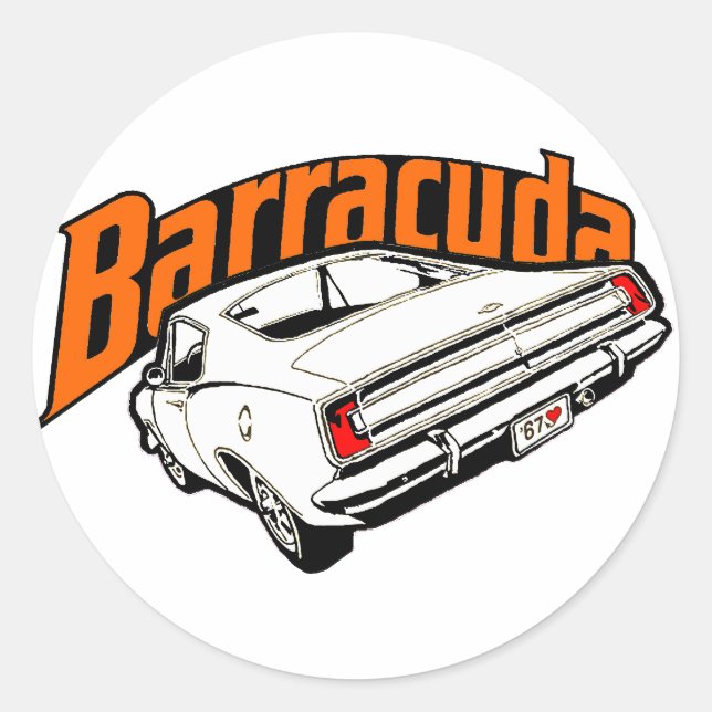 Mopar - Plymouth Barracuda Runder Aufkleber (Vorderseite)