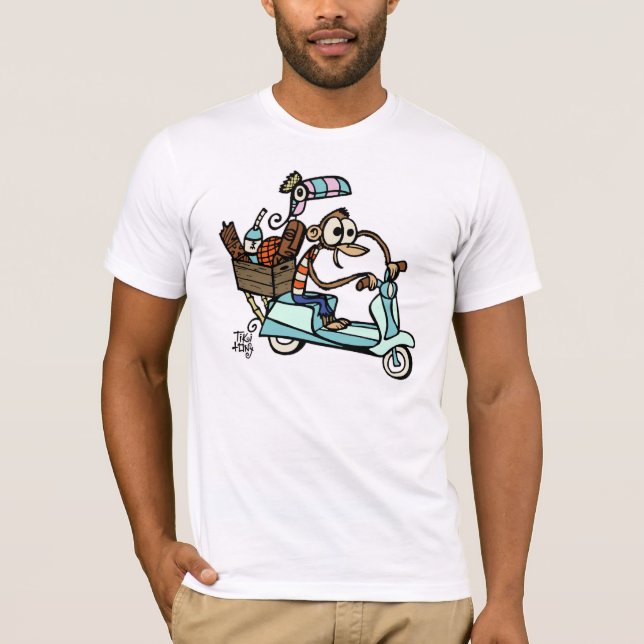 Moped-Affebeachcomber-Ferien! T-Shirt (Vorderseite)