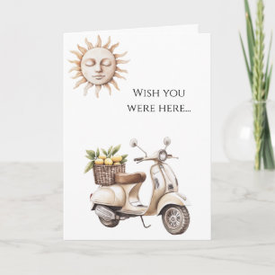 Moped Motor Bike Sun Wish Sie waren hier Karte