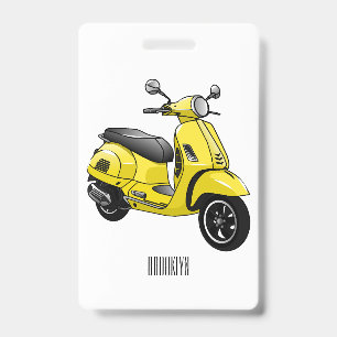 Moped-Motorrad-Cartoon-Illustration Ausweis