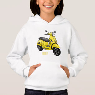 Moped Motorrad Cartoon-Illustration Hoodie