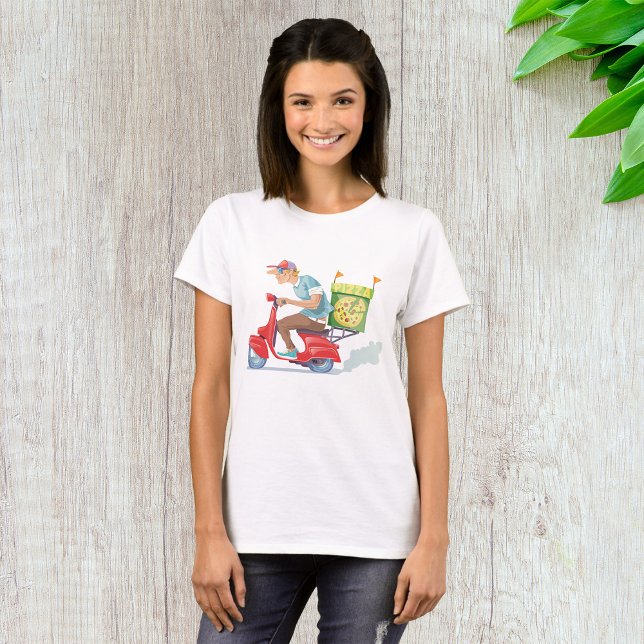 Moped Pizza Lieferung T-Shirt (Von Creator hochgeladen)