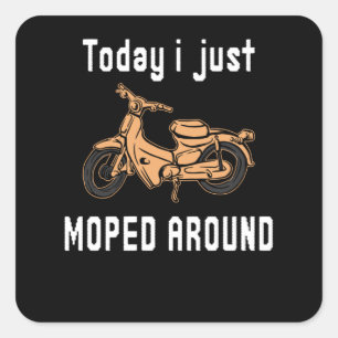 Moped um Word Game Mokick Puff Quadratischer Aufkleber