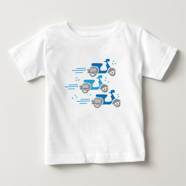 Mopedrennen mit drei Rollern Baby T-shirt (Vorderseite)