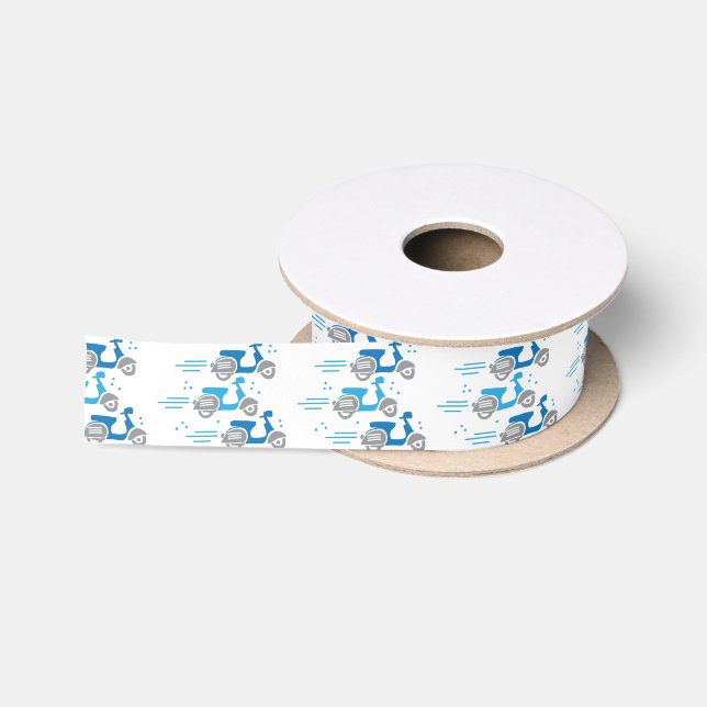 Mopedrennen mit drei Rollern Satinband (Spule)