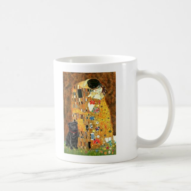 Mops 13 (schwarz) - Der Kuss Kaffeetasse (Rechts)