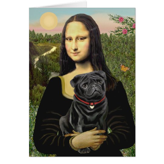 Mops 16 (Schwarzes) - Mona Lisa Karte
