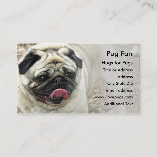 Mops #2 Foto Business Card Visitenkarte (Vorderseite)