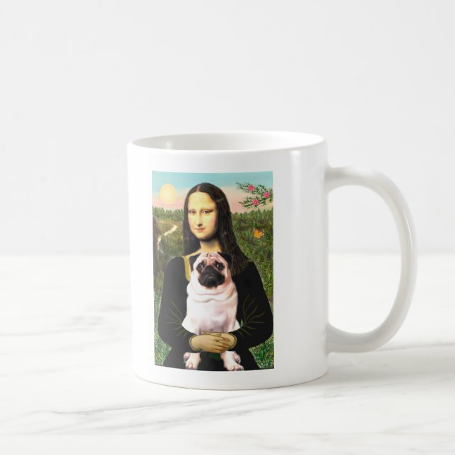 Mops 3 (fawn) - Mona Lisa Kaffeetasse (Rechts)