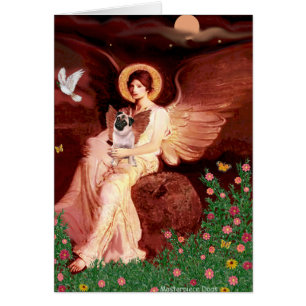 Mops 5 (Braune) - sitzender Engel