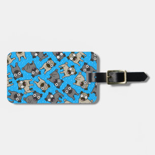 Mops-a-Dot (blau) Gepäckanhänger