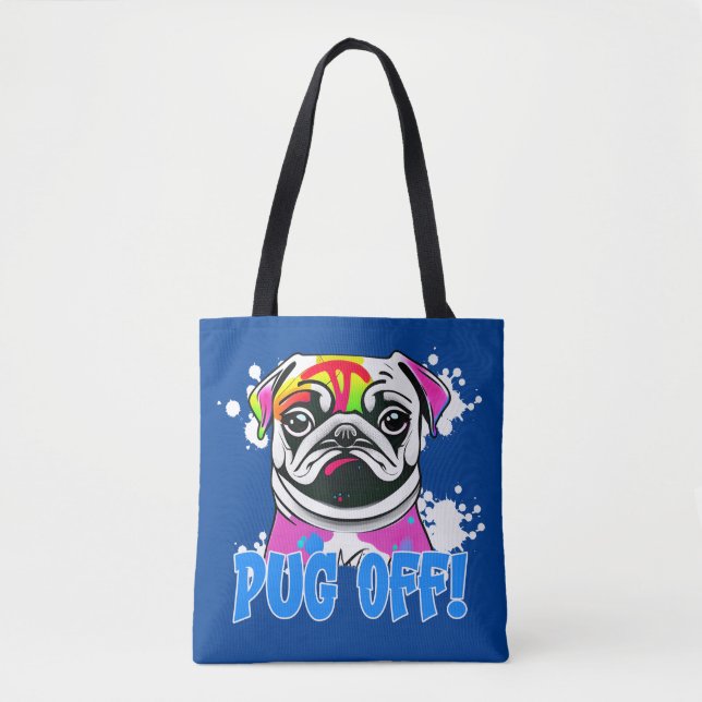 Mops ab! Mops Graffiti Spray Paint Mops Tasche (Vorderseite)