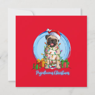 Mops an Weihnachten  Weihnachtskarte