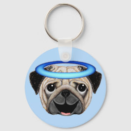 Mops Angel Emoji - Angel Mops Emoji Schlüsselanhänger