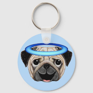 Mops Angel Emoji - Angel Mops Emoji Schlüsselanhänger