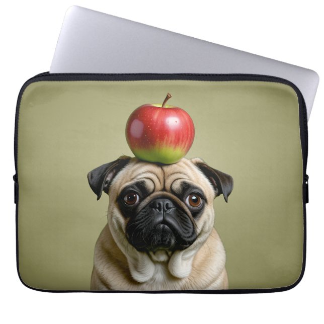 Mops Apple Laptopschutzhülle (Vorderseite)