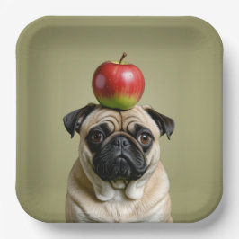 Mops Apple Pappteller