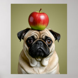 Mops Apple Poster