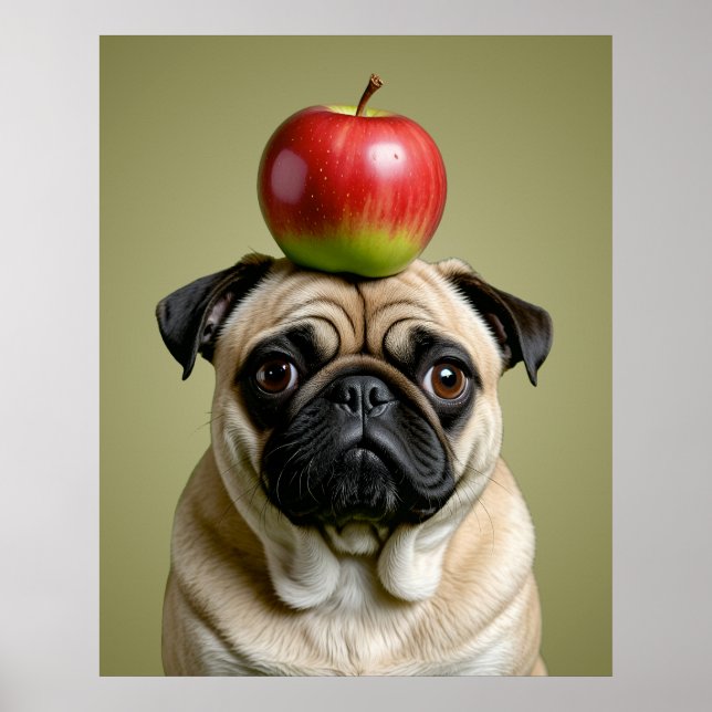 Mops Apple Poster (Vorne)