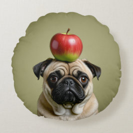 Mops Apple Rundes Kissen