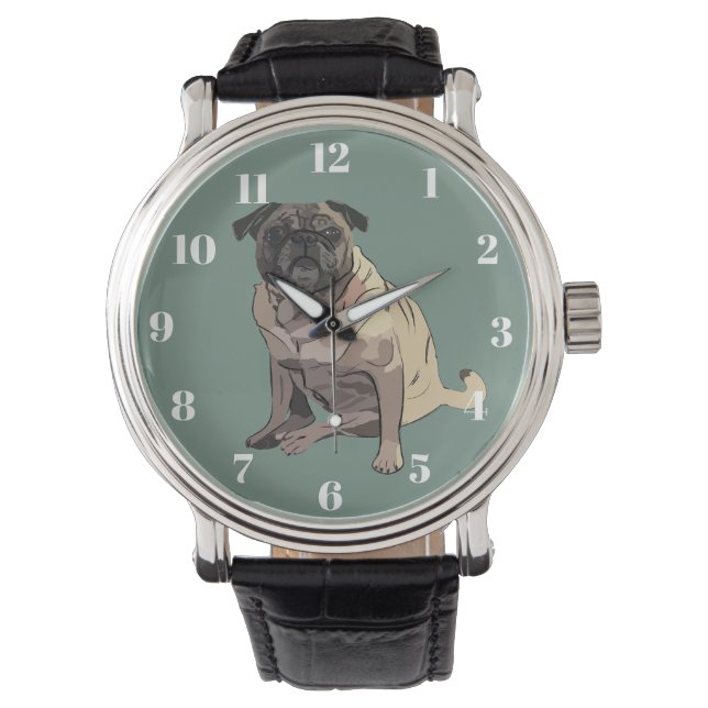 Mops Armbanduhr (Vorderseite)