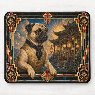 Mops, Art Deco Hund Mousepad