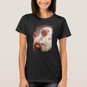 Mops-Astronaut Mond-Weltraum-Mission Tier-Astronau T-Shirt