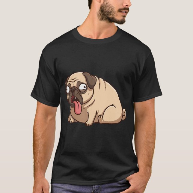 Mops atmet heftiger Pug-Meme T-Shirt (Vorderseite)
