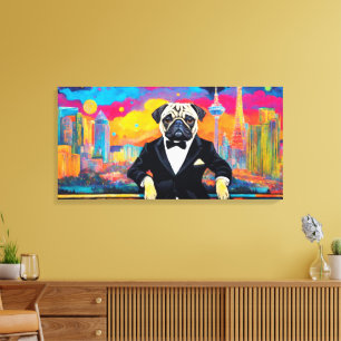 MOPS AUF DER STADT 5 LEINWANDDRUCK