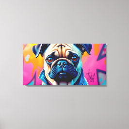 MOPS AUF DER STRASSE NACH Nirgendwo 6 Leinwanddruck