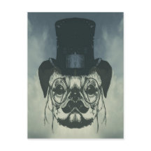 Mops auf einer Karte