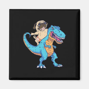 Mops auf T-Rex surft Dinosaurier Lustiger Hundebes Magnet