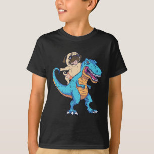 Mops auf T-Rex surft Dinosaurier Lustiger Hundebes T-Shirt
