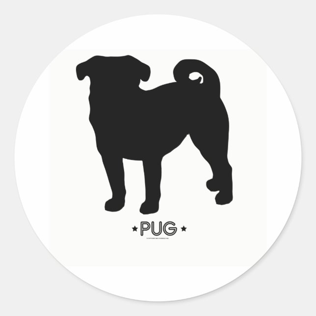 Mops-Aufkleber Runder Aufkleber (Vorderseite)