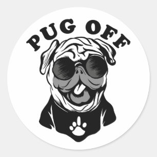 Mops aus   Funny Pub Spaß für Mops Liebhaber Runder Aufkleber