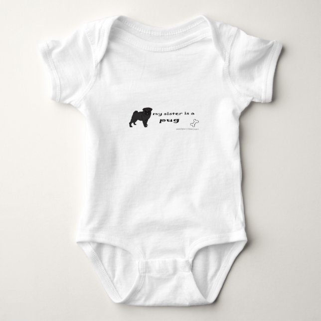 Mops Baby Strampler (Vorderseite)