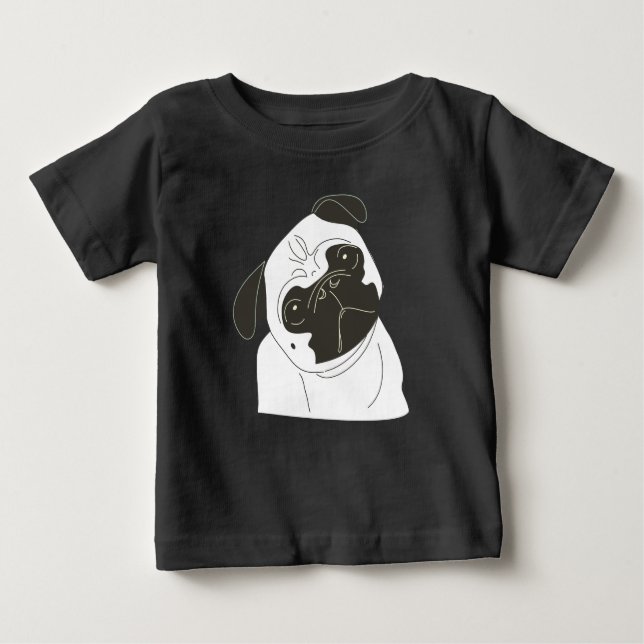 Mops Baby T-shirt (Vorderseite)