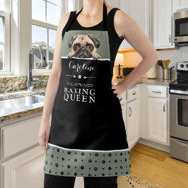 Mops Baking Queen Sage Green Custom Schürze
