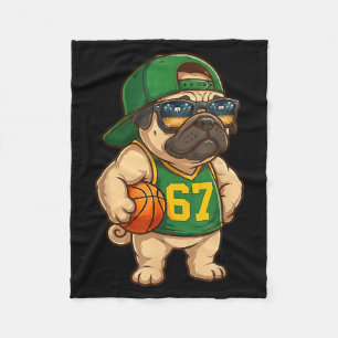 Mops-Basketball-Hund 67 Gen Alpha Slang Srts Männe Fleecedecke