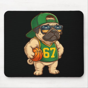 Mops-Basketball-Hund 67 Gen Alpha-Slang-Srts-Männe Mousepad