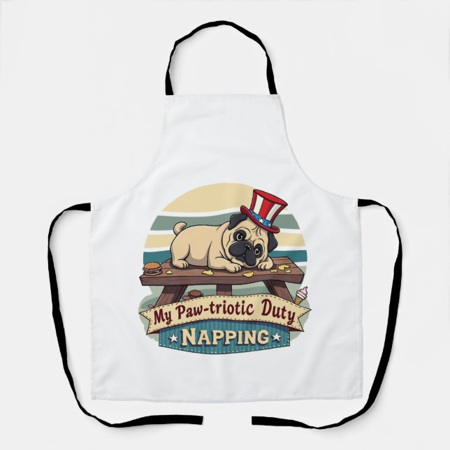 Mops beim Nickerchen Schürze (Vorderseite)