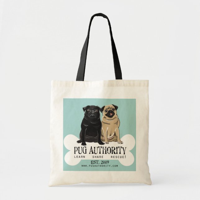 Mops-Berechtigungs-Budget-Tasche Tragetasche (Vorne)