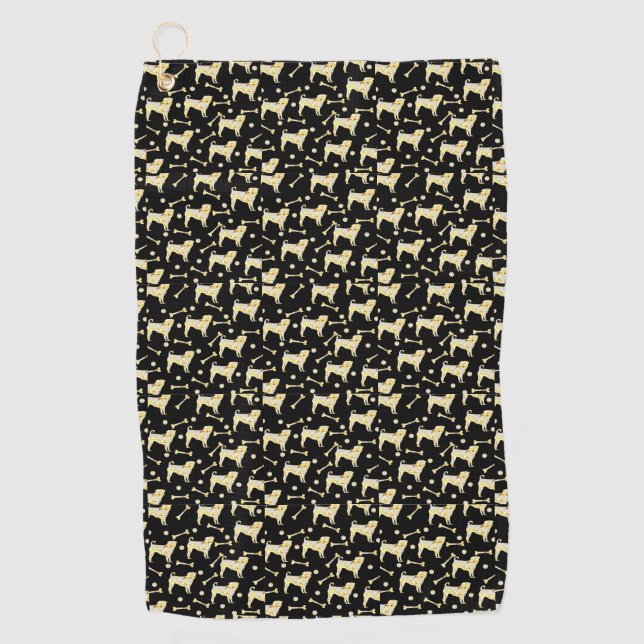 MOPS BLING GOLFHANDTUCH (Vorderseite)